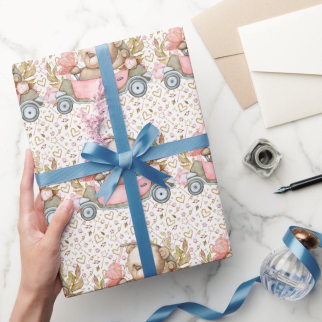 Nalle Baby Bear Baby Shower Collectie Wrappi Presentpapper (Gifting)