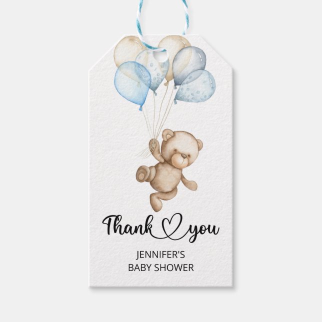 Nalle Baby Bear Baby Shower Gift-Märkre Presentetikett (Framsidan)