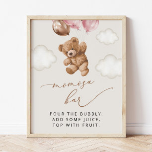 Nalle, Baby Bear, Rosa Bubons, Momosa Pub Poster