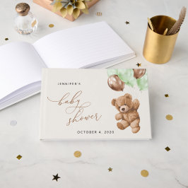 Nalle, Baby-björn, Grönt-ballonger, babyskor Gästböcker