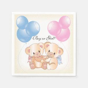Nalle Baby Gender Visa Pappra Napkins i Party Pappersservett