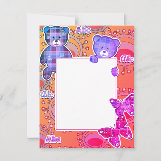 Nalle, baby julkort (Framsida)