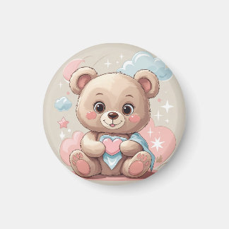 Nalle Baby - Mjuk pastelldesign Magnet