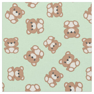 Nalle Baby Nursery Kids Cute Grönt Tyg