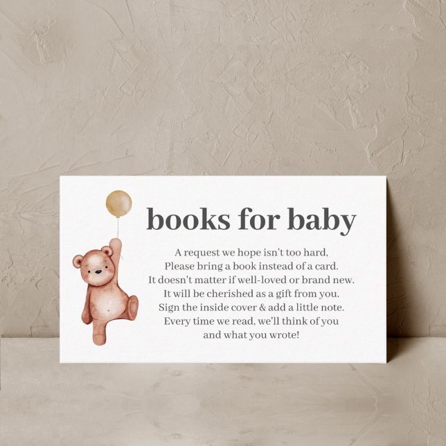 Nalle Baby Shower Bokar för Baby-infogning Tilläggskort (Skapare uppladdad)