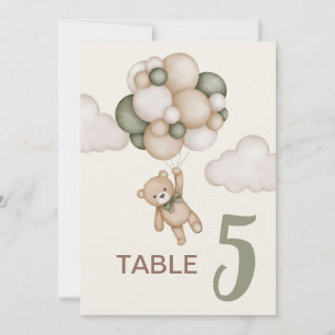 Nalle Baby Shower Boy bord-tecken Inbjudningar