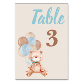 Nalle Baby Shower Boy Bordsnummer