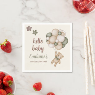 Nalle Baby Shower Boy Pappersservett