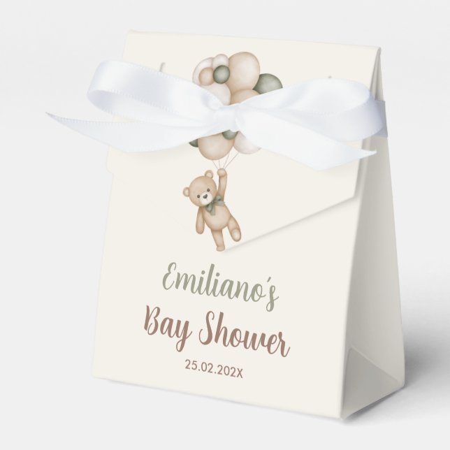 Nalle Baby Shower Boy Presentaskar (Framsidan Sidan)