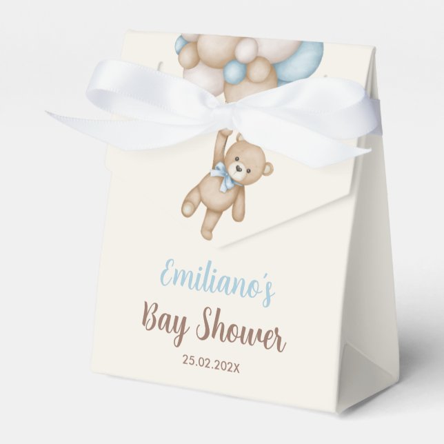 Nalle Baby Shower Boy Presentaskar (Framsidan Sidan)