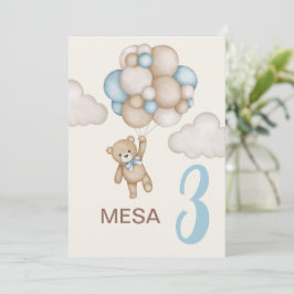 Nalle Baby Shower Boy Spain bord-tecken Inbjudningar