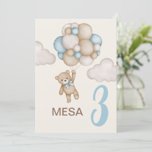 Nalle Baby Shower Boy Spain bord-tecken Inbjudningar
