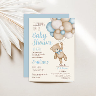 Nalle Baby Shower Boy Spain-inbjudan Inbjudningar