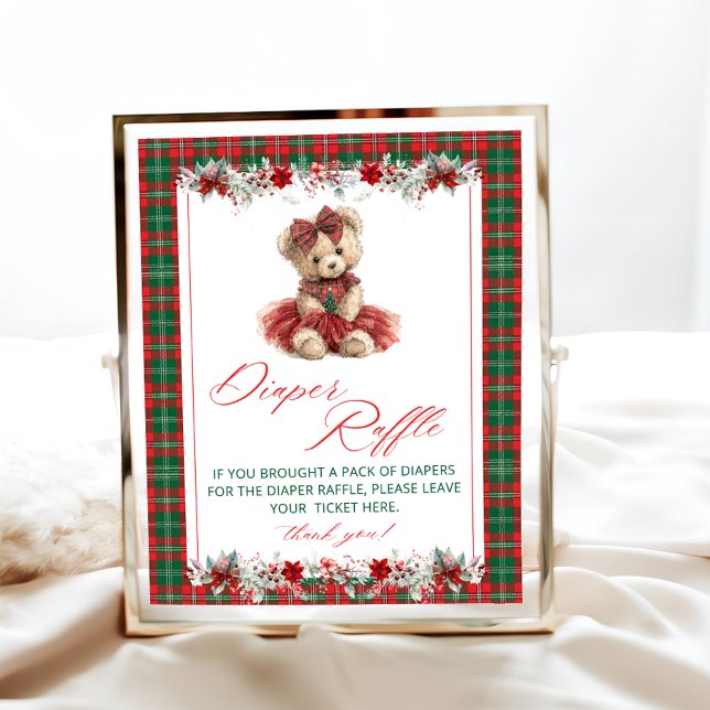 Nalle Baby Shower Diaper Raffle Poster (Skapare uppladdad)