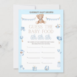 Nalle Baby Shower - Editable Namn, 5x7 storlek I Inbjudningar
