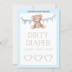Nalle Baby Shower - Editable Namn, 5x7 storlek I Inbjudningar