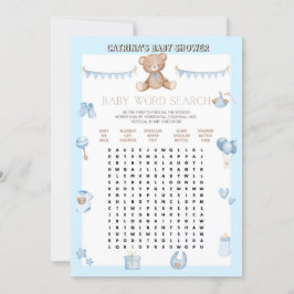 Nalle Baby Shower - Editable Namn, 5x7 storlek I Inbjudningar