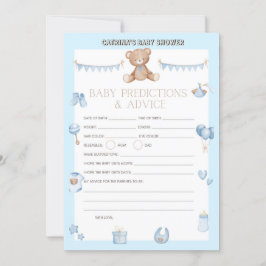 Nalle Baby Shower - Editable Namn, 5x7 storlek I Inbjudningar