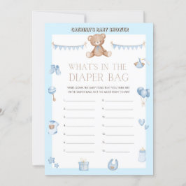 Nalle Baby Shower - Editable Namn, 5x7 storlek I Inbjudningar