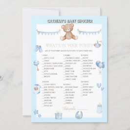 Nalle Baby Shower - Editable Namn, 5x7 storlek I Inbjudningar
