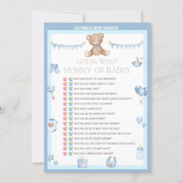 Nalle Baby Shower - Editable Namn, 5x7 storlek Inbjudningar