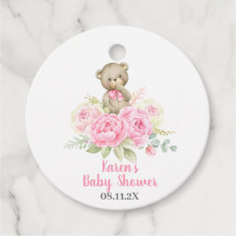 Nalle Baby Shower Girl Gåvor Etiketter