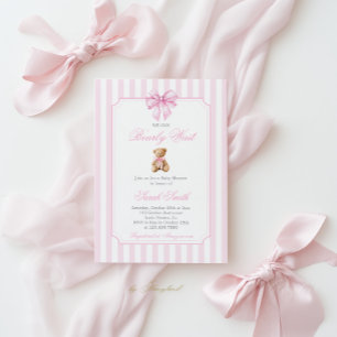 Nalle Baby Shower Girl-inbjudan Inbjudningar
