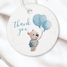 Nalle Baby Shower Guld Blue Tack