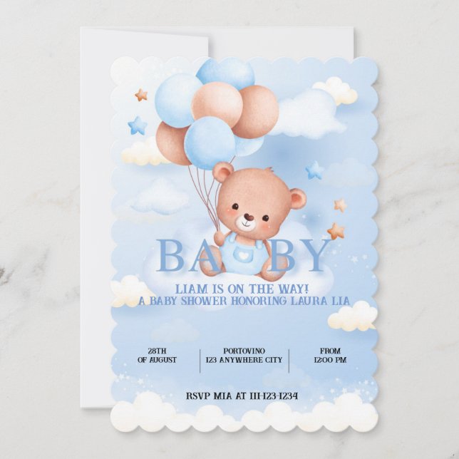 NALLE BABY SHOWER-INBJUDAN INBJUDNINGAR (Framsida)