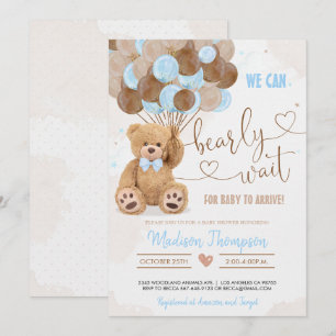 Nalle Baby Shower Inbjudningar
