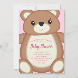 Nalle Baby Shower Inbjudningar