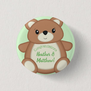 Nalle Baby Shower Knapp