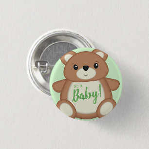 Nalle Baby Shower Knapp