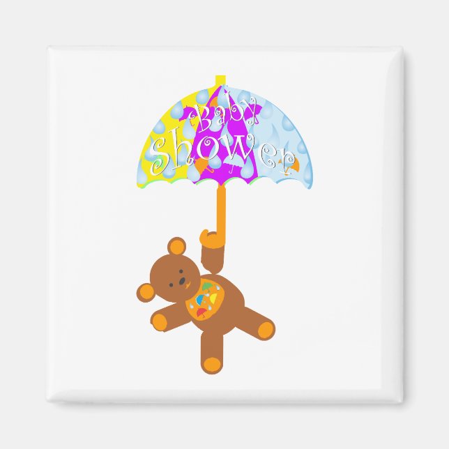 Nalle Baby Shower Magnet (Framsidan)