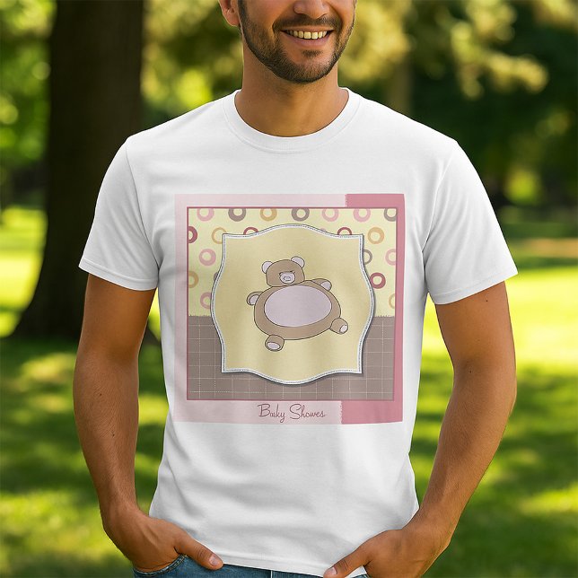 Nalle Baby Shower med Retro Circles Tee (Skapare uppladdad)