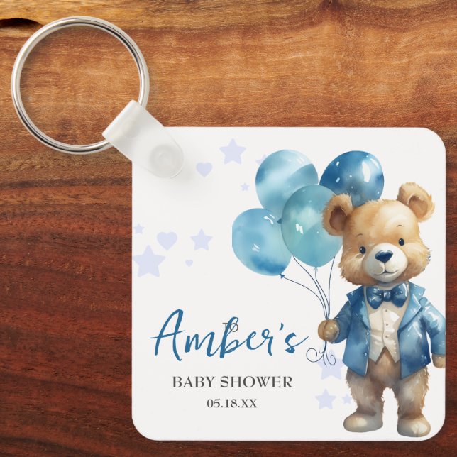Nalle Baby Shower Nyckelring (Framsida)