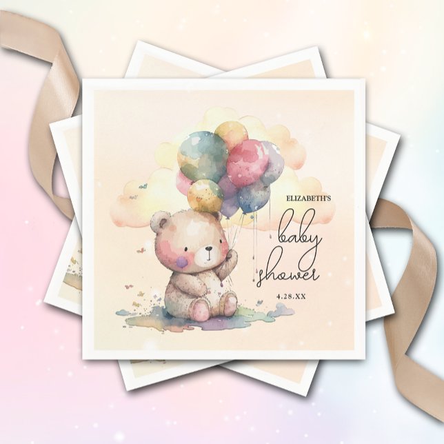 Nalle Baby Shower Pappersservett (Skapare uppladdad)