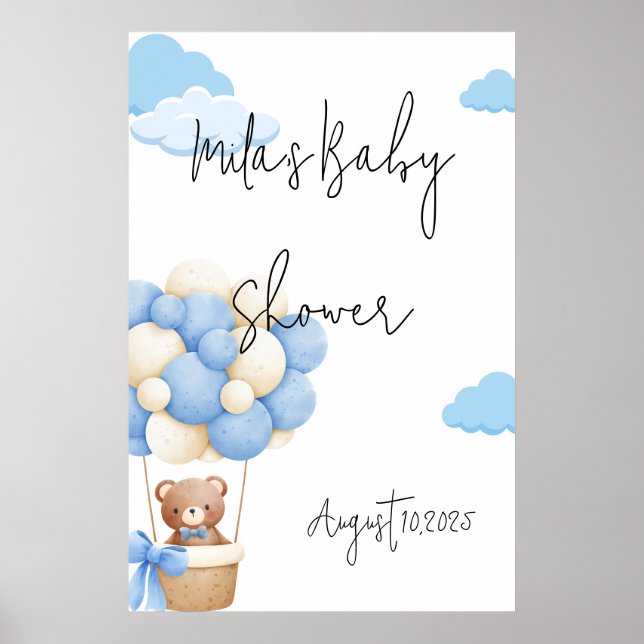 NALLE BABY SHOWER POSTER (Framsidan)