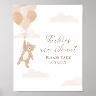 Nalle Baby Shower Spädbarn är Sweet Sign Poster