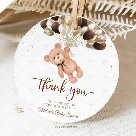 Nalle Baby Shower Vi kan knappt vänta Gåvor Etiketter