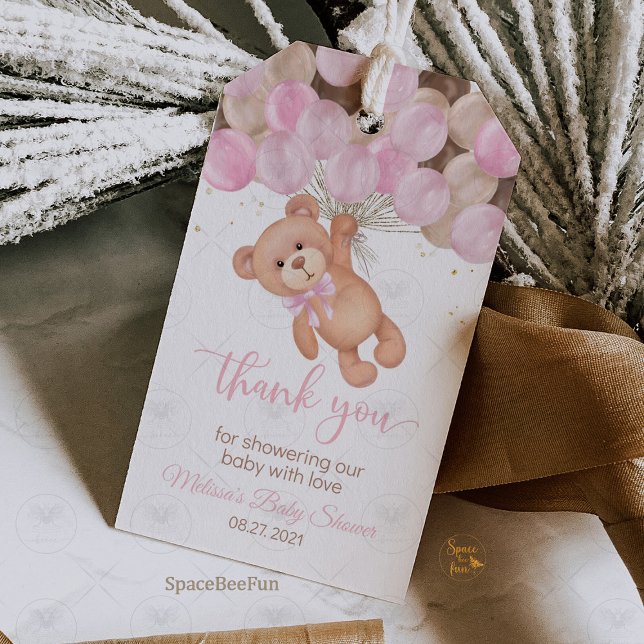 Nalle Baby Shower Vi kan knappt vänta Presentetikett (Teddy Bear Baby Shower Gift Tags, We Can Barely Wait Tags, Baby Shower Gift Tags, Teddy Bear Party F)