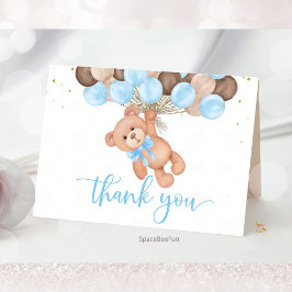 Nalle Baby Shower Vi kan knappt vänta Tack Kort