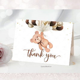 Nalle Baby Shower Vi kan knappt vänta Tack Kort