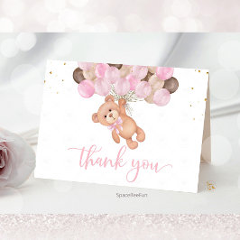 Nalle Baby Shower Vi kan knappt vänta Tack Kort