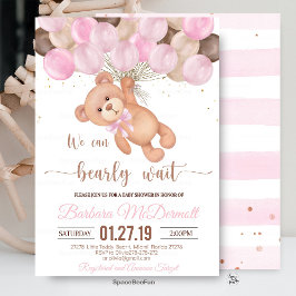 Nalle Baby Shower Vi kan vänta tidigt Inbjudningar