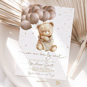 Nalle Baby Shower Vi kan vänta tidigt Inbjudningar