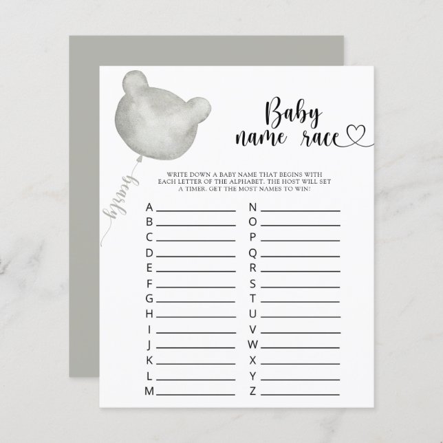 Nalle Baby tävling namn (Fram/baksida)