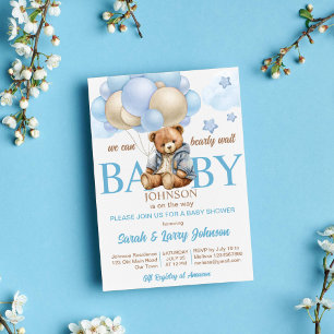 Nalle babydusch för tidigt att vänta på söt teddy inbjudningar