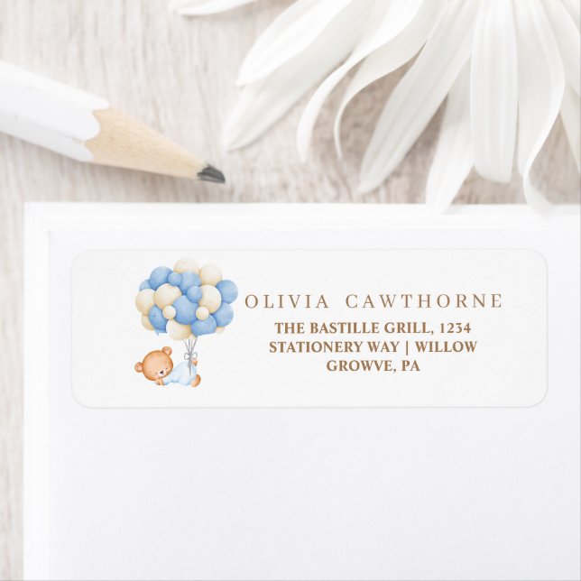 Nalle Babydusch Returadress Etikett (Insitu)