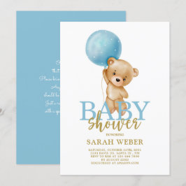 Nalle, babyduschpojke inbjudningar